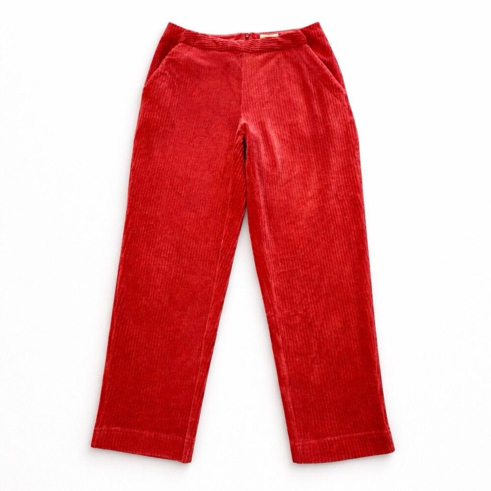 Marine Layer Red Corduroy Pants Women’s Small High Rise Straight Casual Soft - Picture 2 of 11